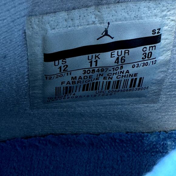 Size 12 - Nike Air Jordan 4 Retro Military Blue 2012 Men's Shoes - Picture 9 of 10